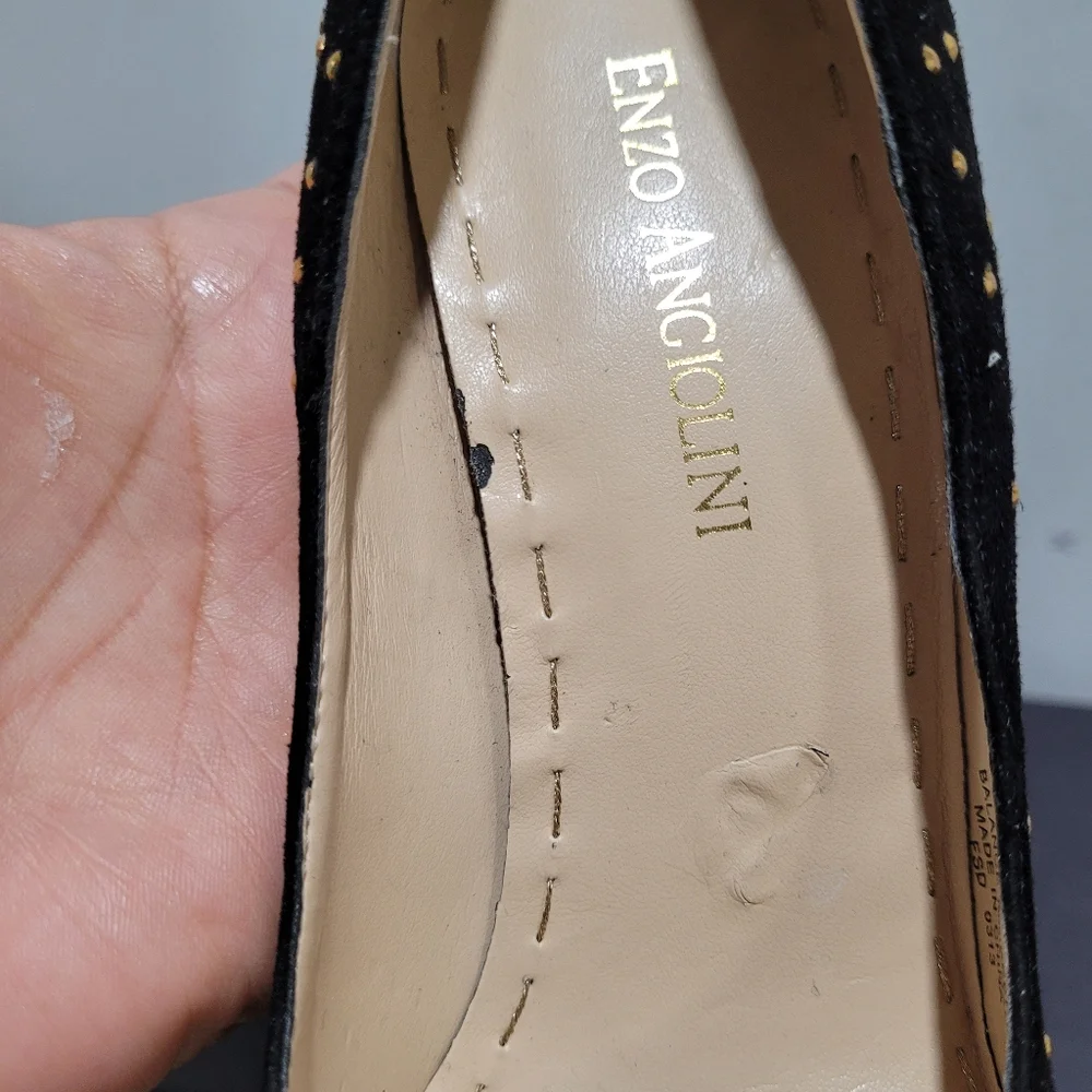 Enzo Angiolini Eaflorelli Black Suede Pump Heels